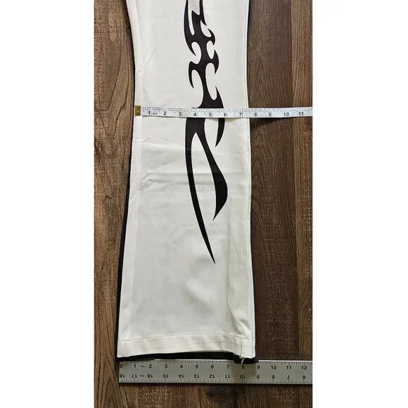 House of Sunny Total Tribal High Waist Light Flare Stretch Pant US 4 Chocolate - Picture 7 of 14